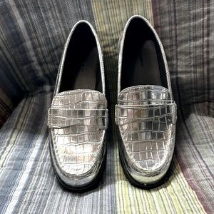 Women’s silver loafers
